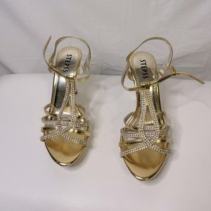 Gold, wedge, high heels